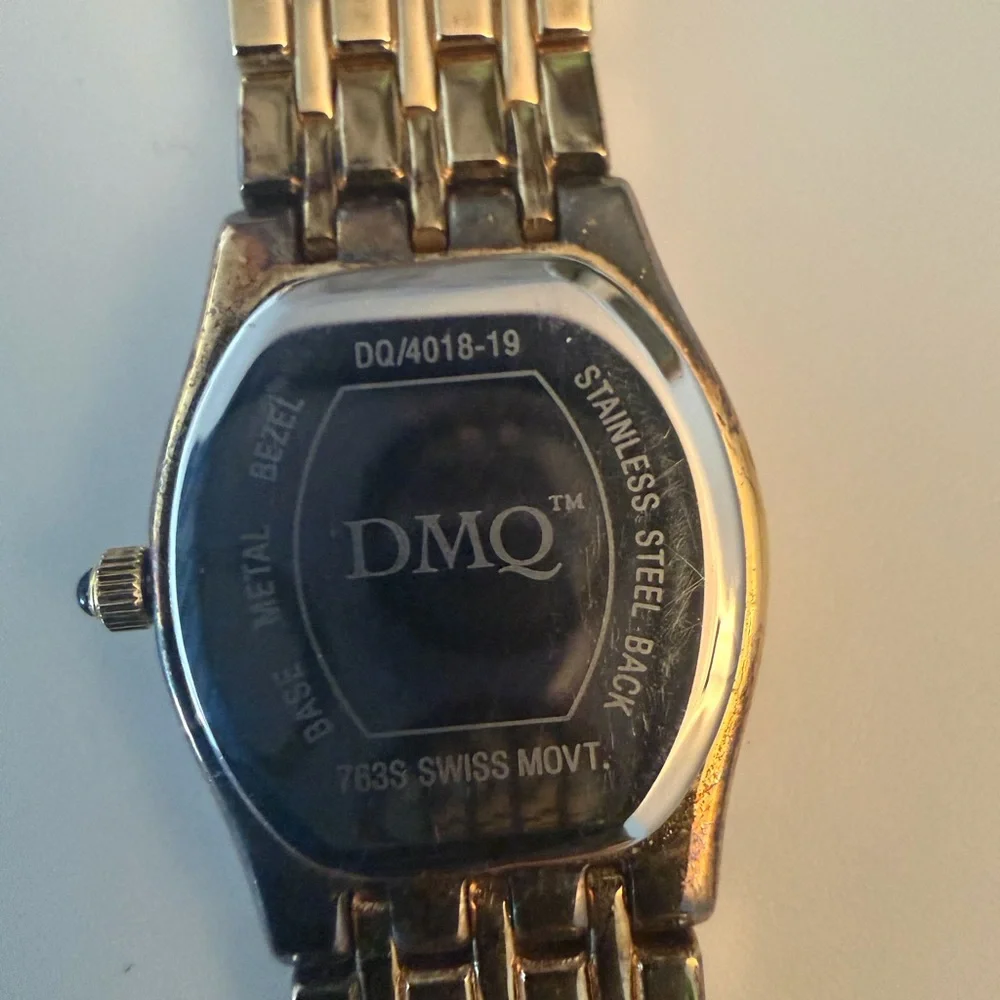 Gold Tone Women's Swiss Watch with Clear Crystal Accents